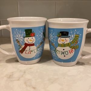 Set Holiday snowman mugs